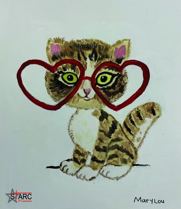 Cat with Glasses Mousepad