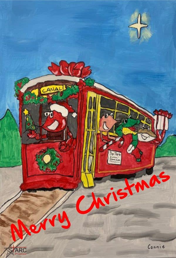 Christmas On the Trolley Car Flag